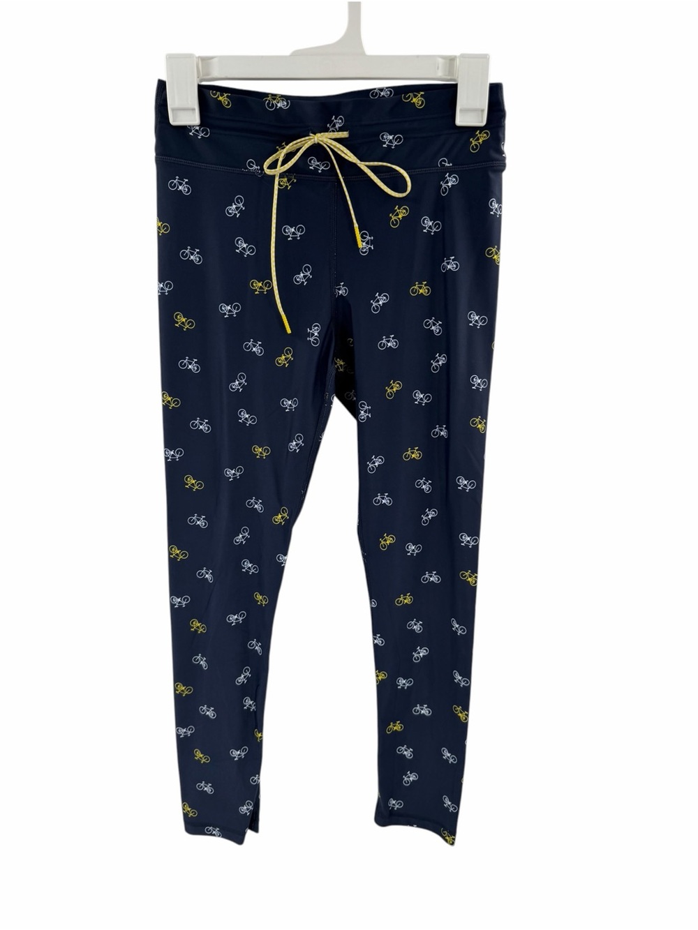 The Upside Navy Bike-Print Leggings Yellow Drawstring Size 8